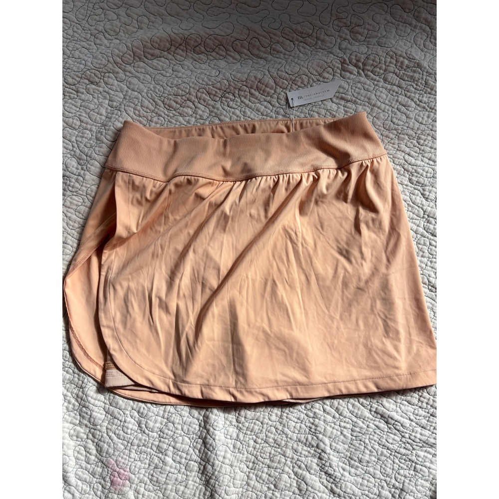 Travis Mathew Womens Peach Ribbed Waist Active Skort XL Built-in Shorts Pocket